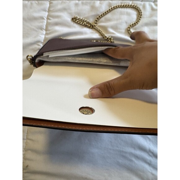 Coach Mila Crossbody Bag Polished Pebble Leather Merlot Gold Chain New with Tags - Picture 14 of 15